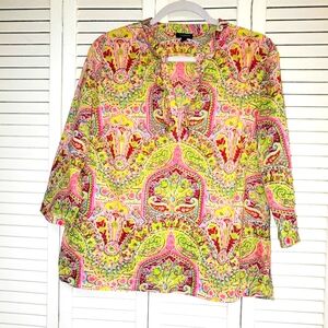 Talbots Vibrant Paisley Women's Top Size Medium